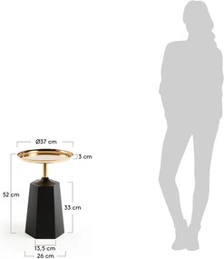 Măsuță auxiliară Kave Home, ø 37 cm, negru