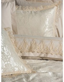 Set Lenjerie si Cuvertura Jacquard Silva Cappuccino, 5 Piese (Bumbac 100%)