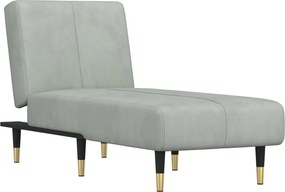 vidaXL Șezlong, gri deschis, catifea