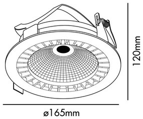 Spot LED incastrabil OPTIC Black downlight LED 18/25W 3000K 20° 2260/2990 lm