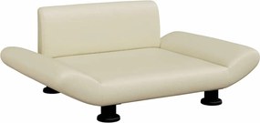 vidaXL Pat de câini, crem, 70x45x28 cm, piele ecologică