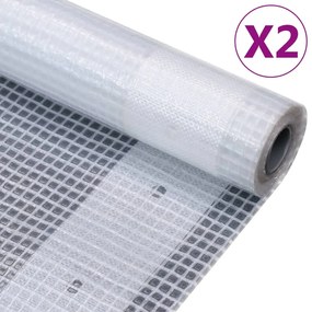 vidaXL Prelate Leno, 2 buc., alb, 2x6 m, 260 g/m²