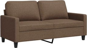 vidaXL Canapea cu 2 locuri, maro, 140 cm, material textil