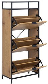 Pantofar în culoare naturală cu deschidere înclinată cu aspect de lemn de stejar Seaford – Actona