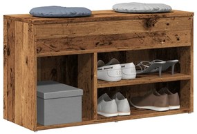 vidaXL Banchetă pantofar, lemn vechi, 80x30x45 cm, lemn prelucrat