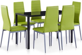 vidaXL Set mobilier de bucătărie, 7 piese, verde