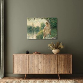 Tablou pe sticlă - Camille Pissarro, The Bather, reproducere (70x50 cm)