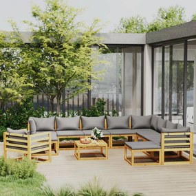 vidaXL Set mobilier grădină cu perne, 12 piese, lemn masiv de acacia