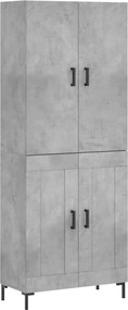 vidaXL Dulap înalt, gri beton, 69,5x34x180, lemn compozit