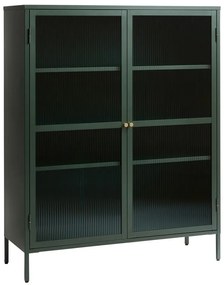 Vitrină din metal Unique Furniture Bronco, înălțime 140 cm, verde