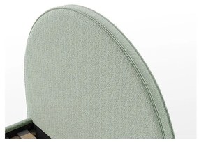 Pat verde tapițat cu spațiu de depozitare cu somieră 90x200 cm Moon – Vipack