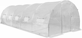 Solar de grădină 3x8m cu cadru metalic și ușă Garden Point alb