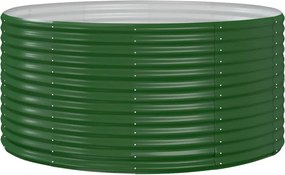 vidaXL Pat de grădină înălțat, verde, 140x140x68 cm, oțel galvanizat