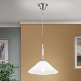 Lustra, Pendul realizat manual ARTDESIGN 30cm, crom satinat/ alb opac