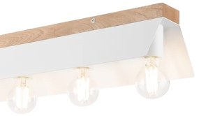 Plafonieră ESME 5xE27/15W/230V alb/stejar