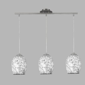Lustra design modern Crackle 3L alb mozaic 8069-3WH SRT