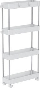 Etajera ALIOL TIP 2, alb, metal/plastic, 40x13x85 cm