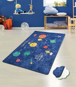 Covor pentru copii Space Albastru 100x160 cm