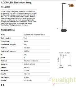 Lampadar LED / Lampa de podea dimabila design deosebit LOOP 29569