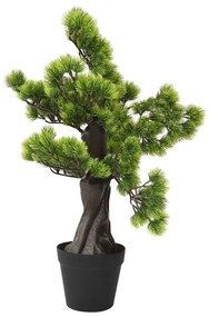 Bonsai Pinus artificial cu ghiveci, verde, 60 cm 1, verde aprins, 60 cm