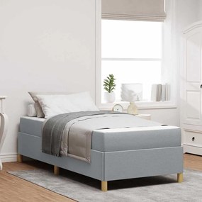 vidaXL Pat cu arcuri Gri deschis și alb și gri deschis 90 x 200 cm