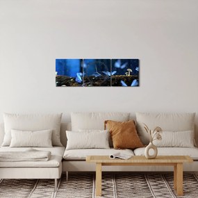 Tablou cu fluturi alabstre (cu ceas) (90x30 cm)