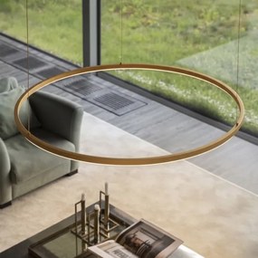 Ideal Lux ORACLE SLIM - Lustră LED suspendată pe cablu, 53W/230V, 4000K, Ø 90 cm, auriu