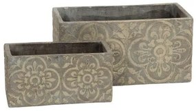Ghiveci dreptunghiular din ciment, Floralia, gri, 22x11 cm