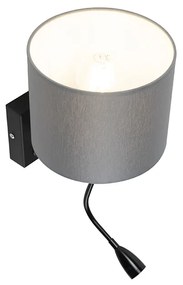 Aplică modernă neagră cu abajur gri - Brescia