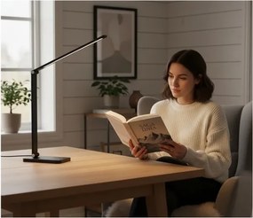 Lampă de birou LED cu dimmer și încărcare wireless NOBLITE Q LED/7W/230V 3000/4000/6500K neagră
