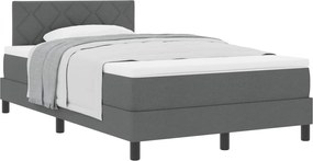 vidaXL Pat cu arcuri cu saltea Gri închis 120 x 190 cm țesătură