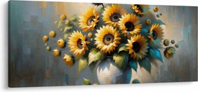 Tablou – Vază cu floarea-soarelui (120x50 cm)