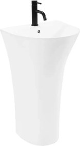 Lavoar freestanding Rea Rita Slim asimetric finisaj alb lucios 48 cm