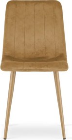Scaun din catifea maro LAVA GOLDEN OAK