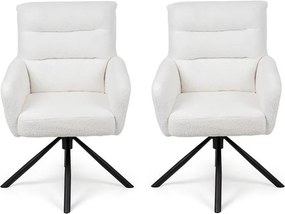 Set - 2 scaune de dining rotative AVENBERG TESSA - Alb