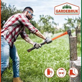 Set de topoare TOMS, topor și despicător, 2 bucăți, negru/portocaliu Gardebruk