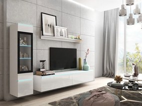 Mobilier living Selwyn I (Alb + Alb lucios ) (iluminat LED Alb). 1054032