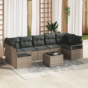 vidaXL Set de canapele pentru grădină 8 pcs Gri 55 x 55 x 37 cm