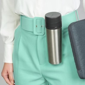 Sticla thermos Brabantia Make&Take 1008487, 500 ml, Pereti dubli, Fara BPA, Argintiu/gri închis