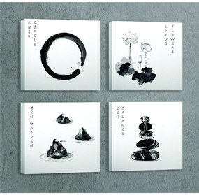 Tablouri 4 buc. 30x30 cm Japanese Zen – Wallity