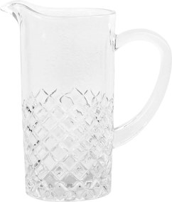 Carafă transparentă, din sticlă, cu model în relief, 1150 ml, Lorient
