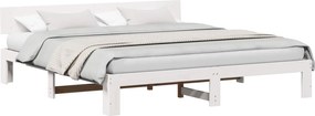 vidaXL Cadru de pat cu headboard Alb 180 x 200 cm Lemn de pin masiv