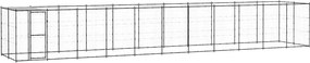 vidaXL Padoc pentru câini de exterior cu acoperiș, 26,62 m², oțel
