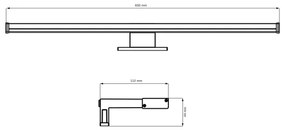 Aplică LED pentru oglindă de baie ELBA LED/12W/230V 4000K 60 cm IP44 negru