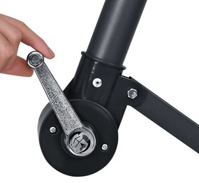 Umbrelã "Brazilia" 3 m cu iluminare LED crem, cu deschidere si suport gri