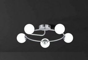 Lustră 6655-5 Crom, 5 Socluri E27, Design Modern, 630×630×240 mm