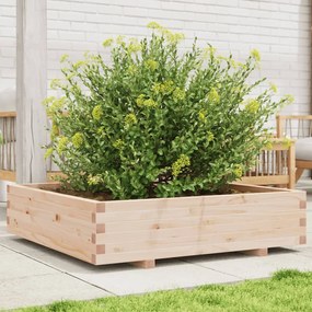 vidaXL Jardinieră de grădină, 100x100x26,5 cm, lemn masiv de pin