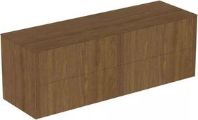 Dulap baza suspendat Ideal Standard Atelier Conca finisaj nuc inchis 4 sertare cu blat 160 cm
