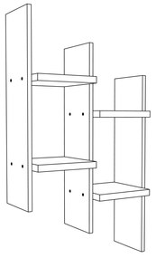 Etajera haaus Zira, Alba, PAL 25 mm, 55 x 25 x 98 cm