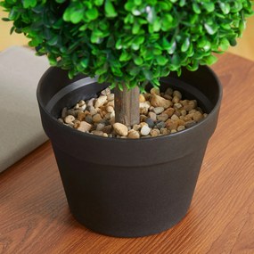 HOMCOM Arbore Buxus Artificial Sferic în Ghiveci 60 cm, Verde, Decorativ pentru Interior/Exterior, Rezistent la UV | Aosom Romania